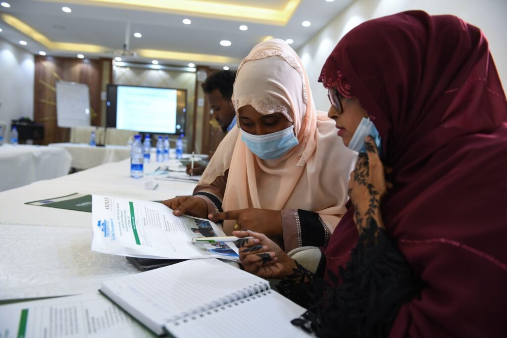 Somali domestic election observers receiving training.