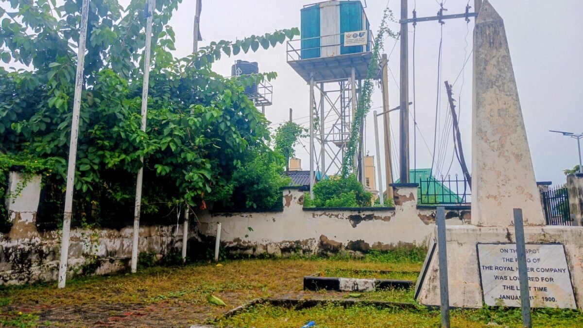 The marked site at Lokoja where the Royal Niger Company flag was lowered, Nigeria.