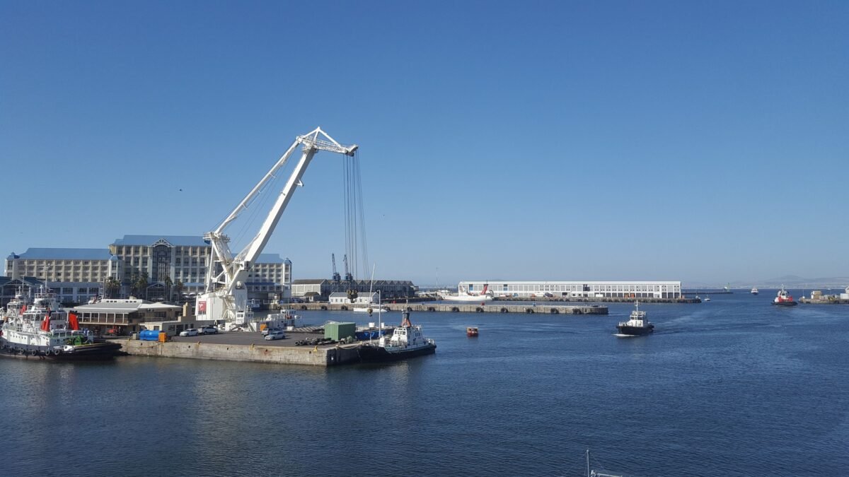 Cape Town harbour and the V&A Waterfront, South Africa.