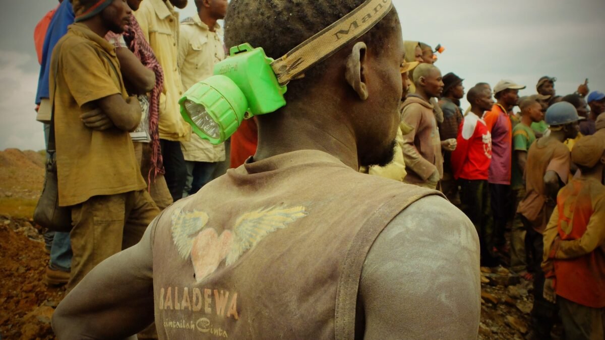 Artisanal miners at a cobalt pit in the Democratic Republic of Congo.