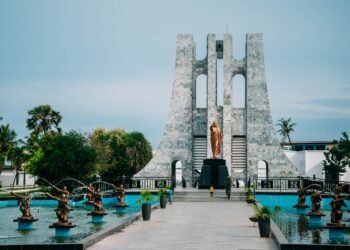 Statues at the Kwame Nkrumah Memorial Park and Museum, Accra, Ghana.