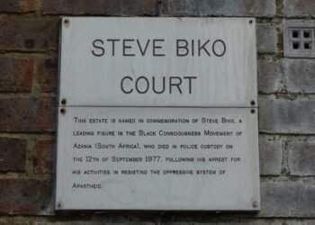 A plaque commemorating Steve Biko in South Africa.