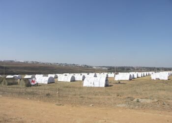 A tented camp for people displaced by xenophobic violence in South Africa.