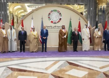 Gulf, Egyptian, Iraqi and Jordanian leaders at a regional summit in Jeddah, Saudi Arabia.