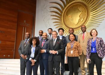 An international delegation at a summit in Addis Ababa.