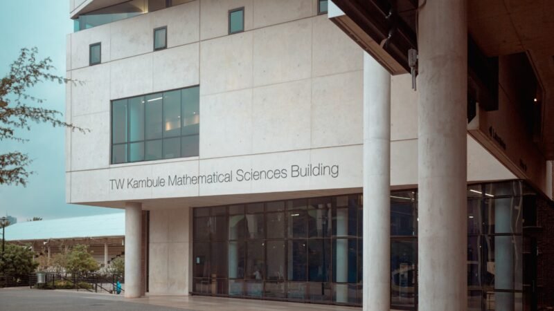 The entrance to the TW Kambule Building, West Campus, University of the Witwatersrand.