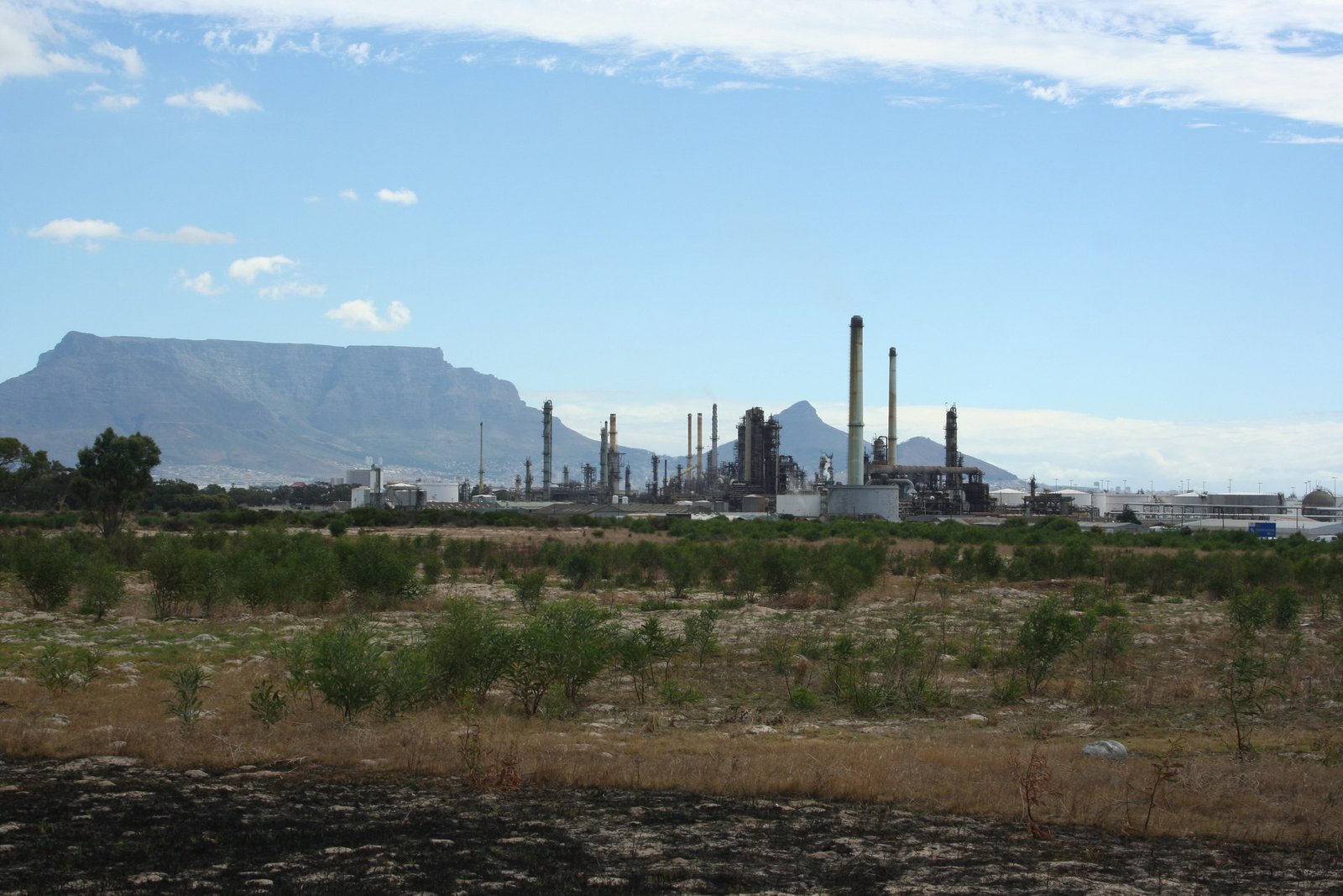 A refinery on the outskirts of Cape Town, South Africa.