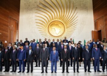 Heads of state assembled for the family photograph at the 37th African Union Summit.