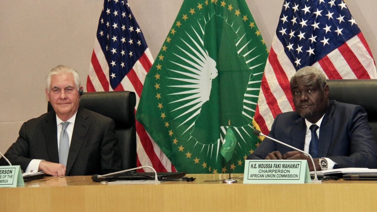 A press availability at the African Union Commission.