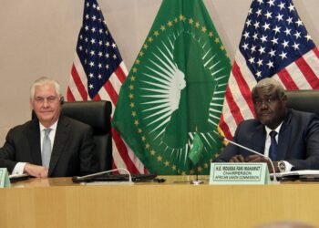 A press availability at the African Union Commission.