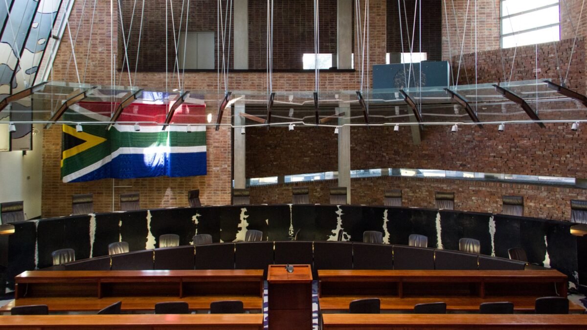 The chamber of the Constitutional Court of South Africa.