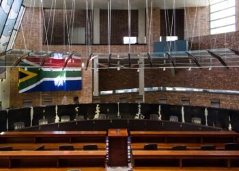 The chamber of the Constitutional Court of South Africa.