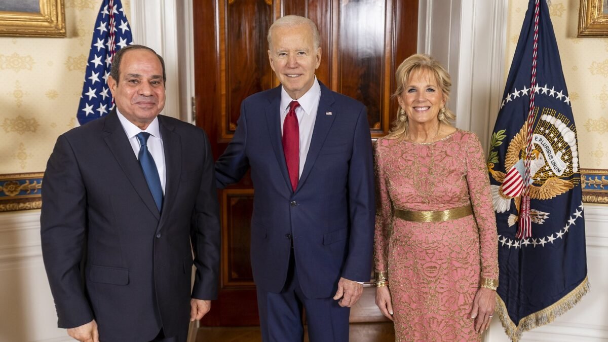 President Sisi of Egypt with the US President and First Lady.