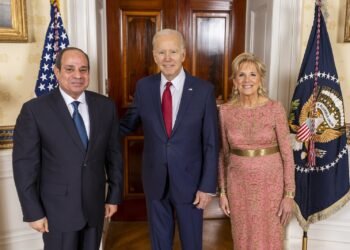 President Sisi of Egypt with the US President and First Lady.