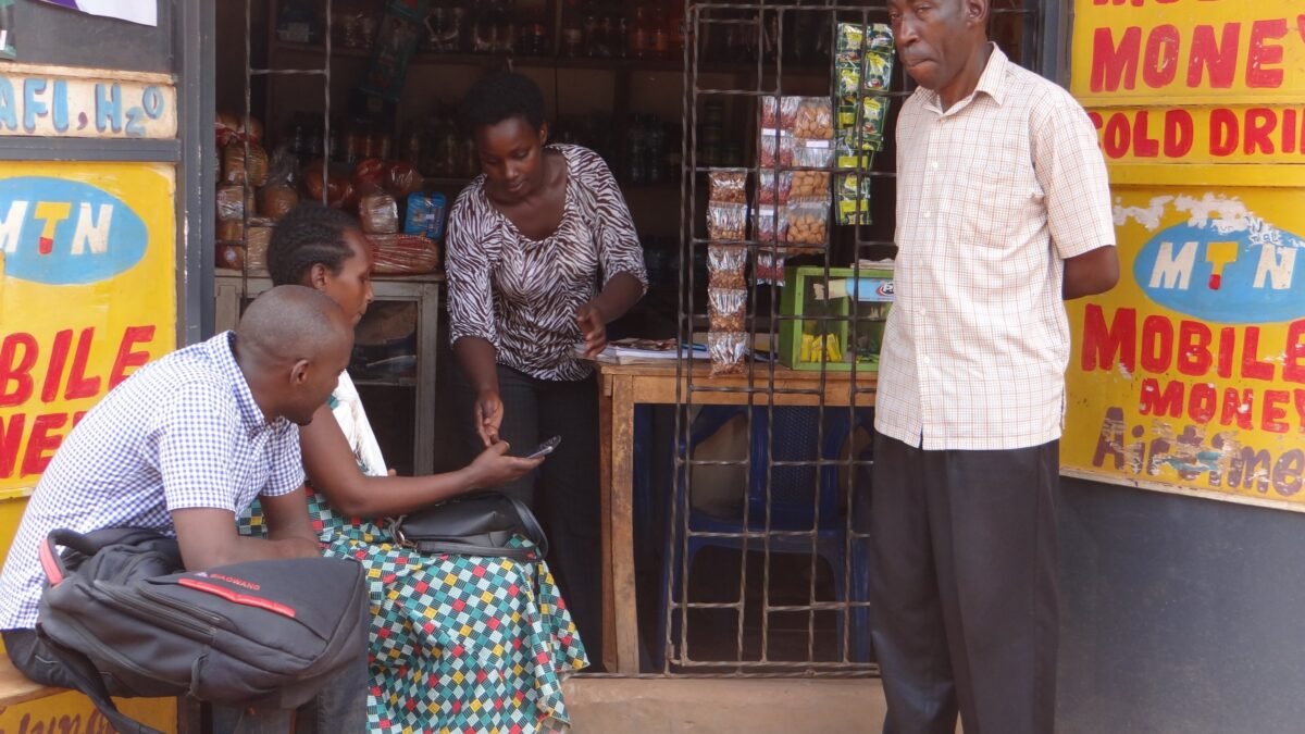 A mobile money agent outlet in Africa.