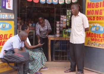 A mobile money agent outlet in Africa.