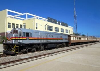 Benguela railway station in Angola.