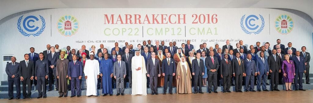 Heads of state and delegates at the opening of the COP22 high-level segment in Marrakech.