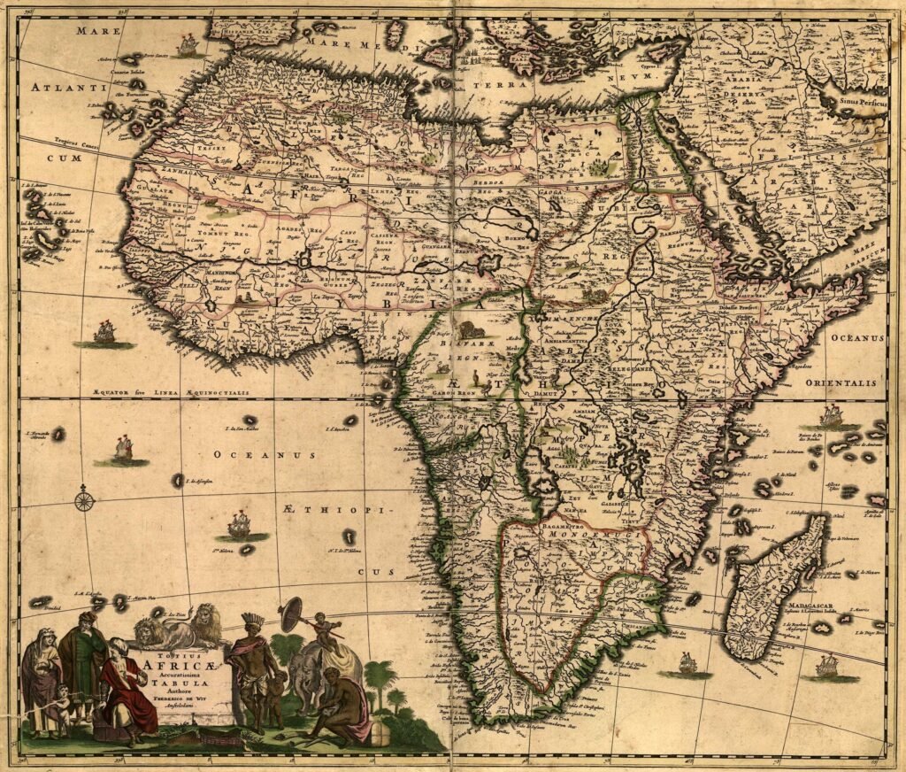 Frederick de Wit's antique map of Africa, Totius Africae Accuratissima Tabula.
