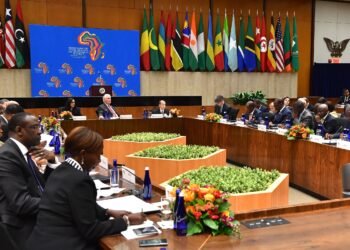 Delegates at a ministerial meeting on trade, security and governance in Africa.