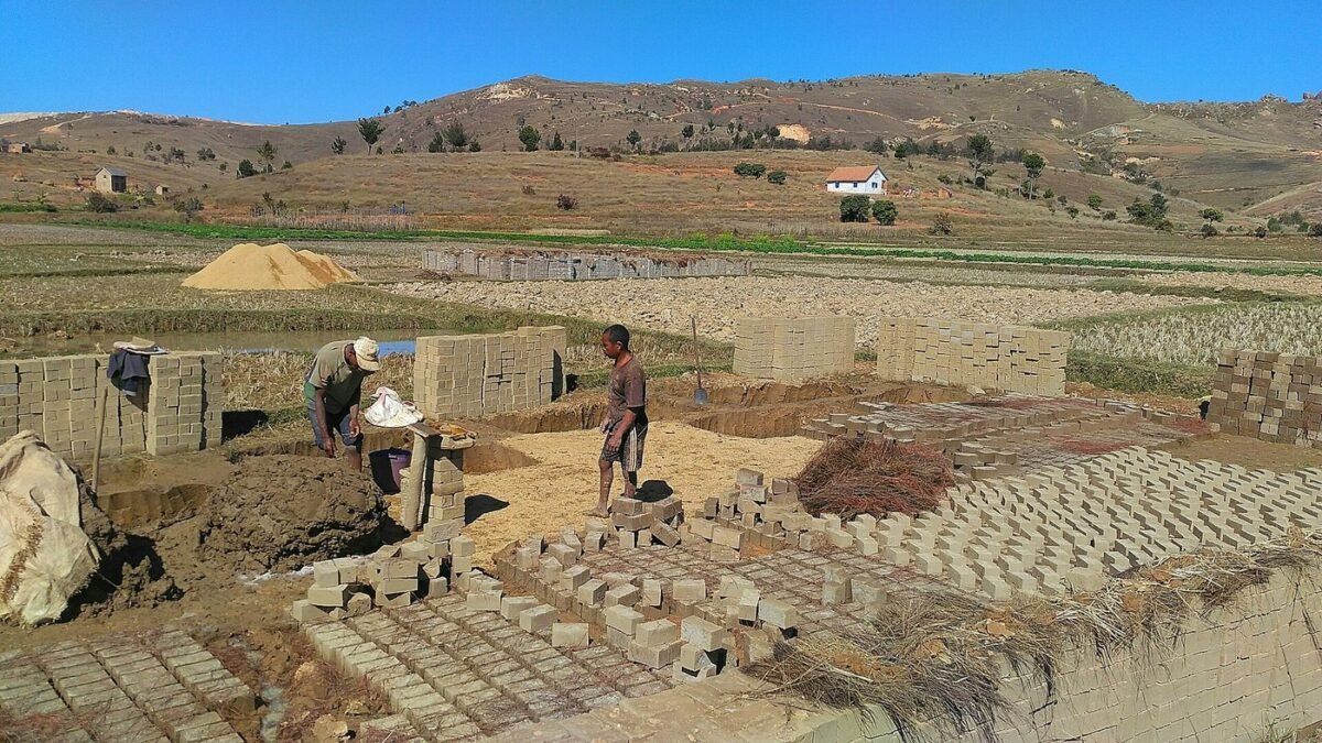 Brick making in Madagascar.