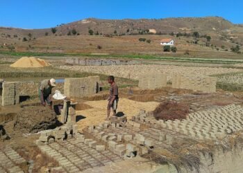 Brick making in Madagascar.