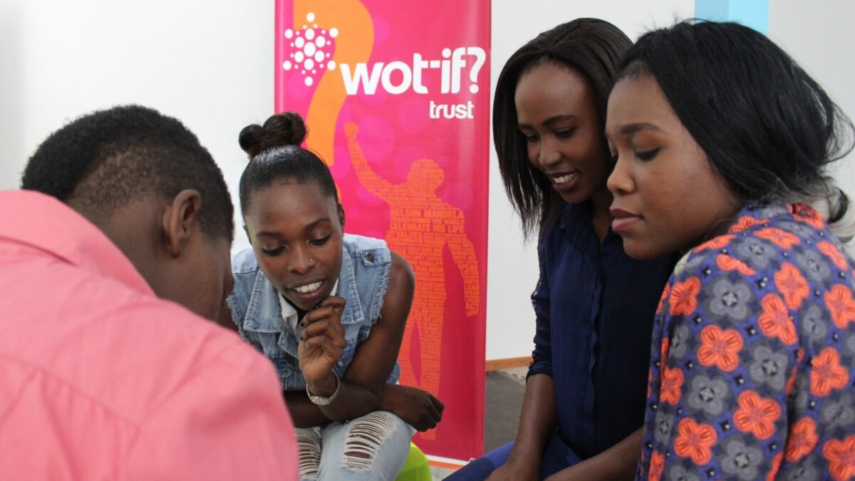 Young people in a workshop session at a youth trust in South Africa.