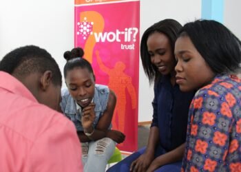 Young people in a workshop session at a youth trust in South Africa.