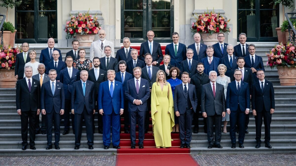 Leaders at a NATO summit.