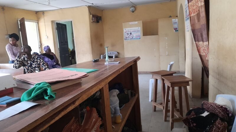 The interior of a local health care centre in Nigeria.