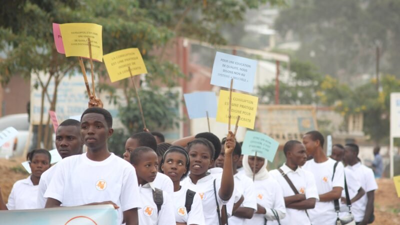 Students marching against corruption in the Democratic Republic of Congo.