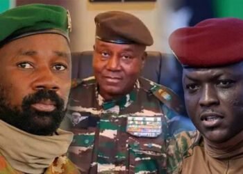 Portrait collage of Sahel military leaders from Niger, Mali, and Burkina Faso representing the region’s shifting political and security landscape