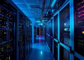Interior of a large-scale African data centre showing server racks and digital infrastructure