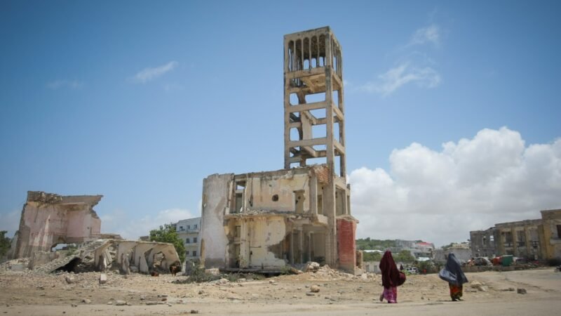 The former parliament building in Mogadishu, Somalia.