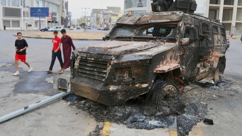 Fragmented urban and energy infrastructure in Libya reflecting prolonged instability