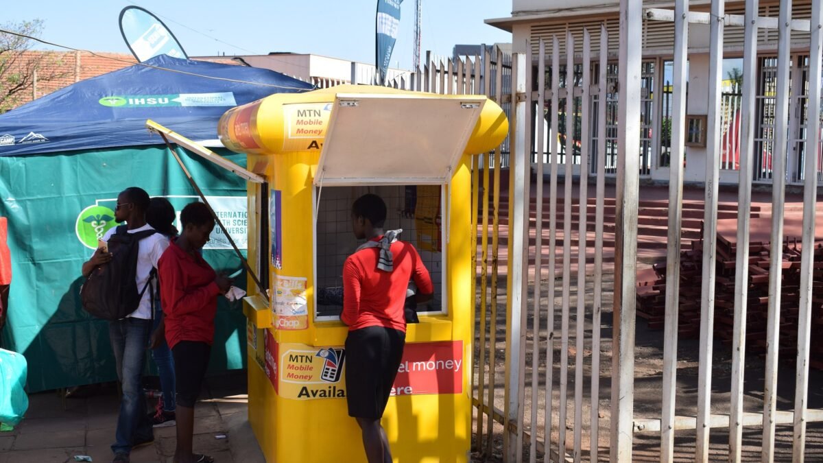A mobile money kiosk in Africa.