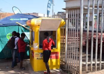 A mobile money kiosk in Africa.
