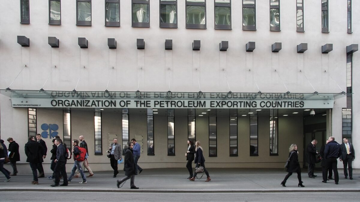 The entrance to OPEC headquarters in Vienna.