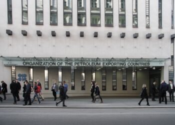 The entrance to OPEC headquarters in Vienna.