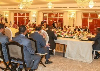 Heads of state at the 2016 AMISOM Troop and Police Contributing Countries Summit.