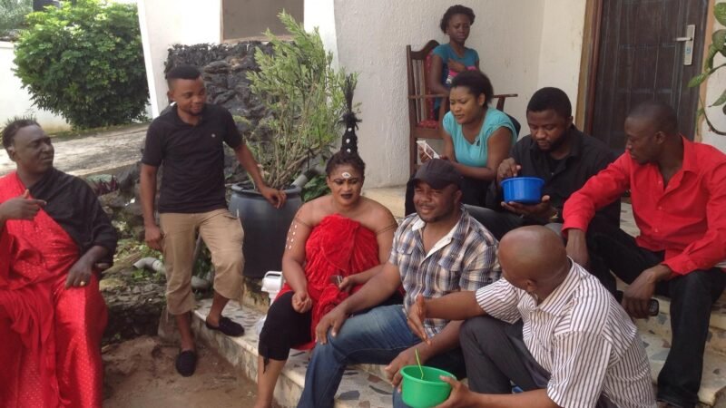 A film set in Nollywood, Awka, Nigeria.