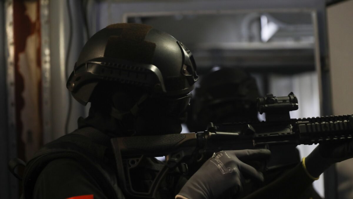 A Ghanaian special forces operator during a maritime boarding exercise.